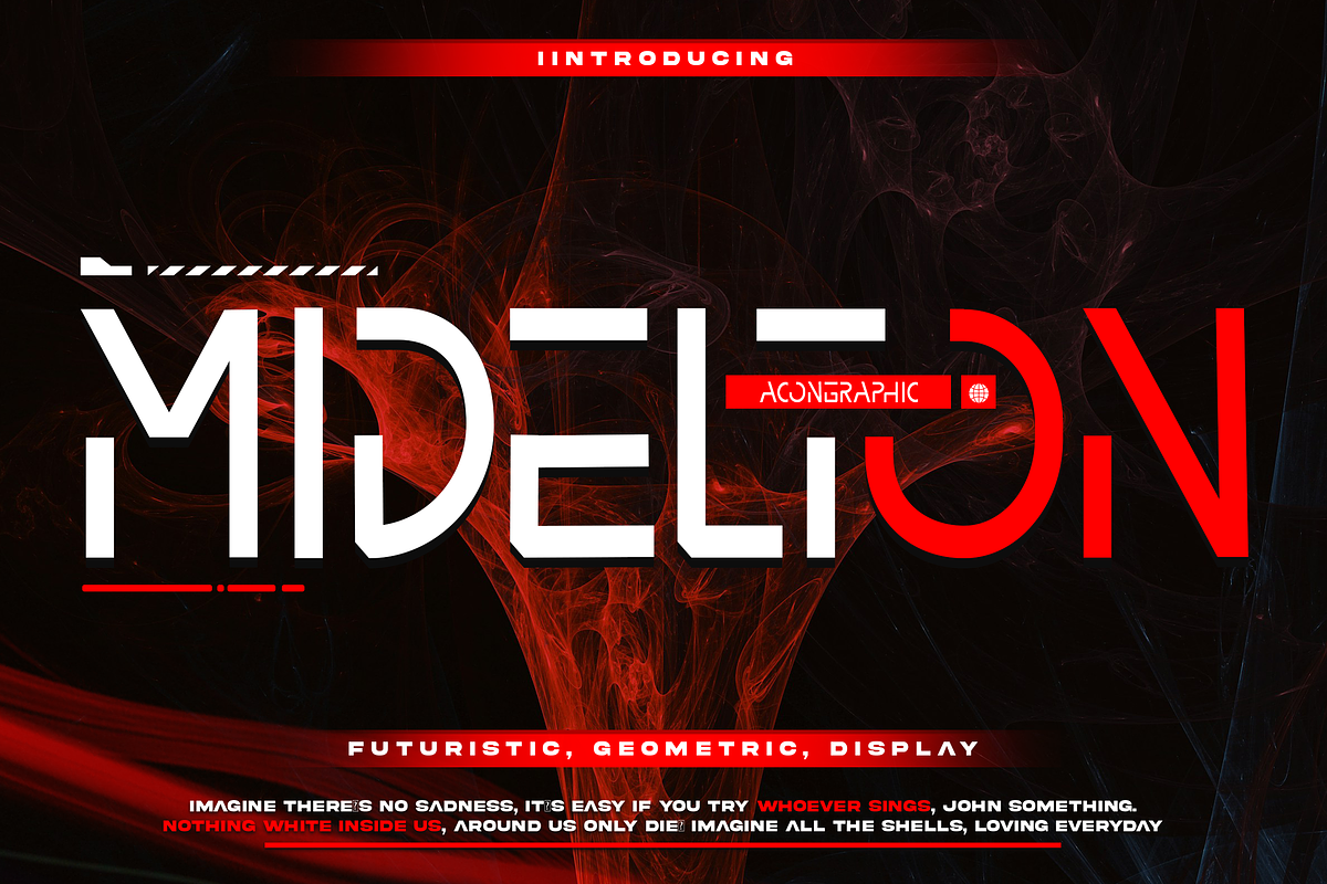Midelton Futuristic Display Typeface, a Sans Serif Font by Templatiostudio (Photo 1 of 12)
