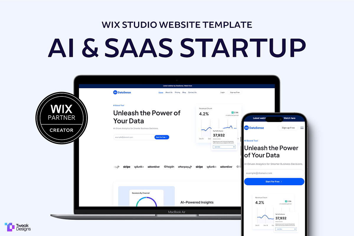 DataSense - SaaS Website Template, a Wix Template by TweakDesigns (Photo 1 of 5)