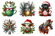 Christmas mugs watercolor clipart, an Illustration by SinaCreation (Thumbnail 4 of 7)