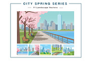 11 Green City Park In Springtime, an Illustration by jongcreative (Thumbnail 1 of 3)