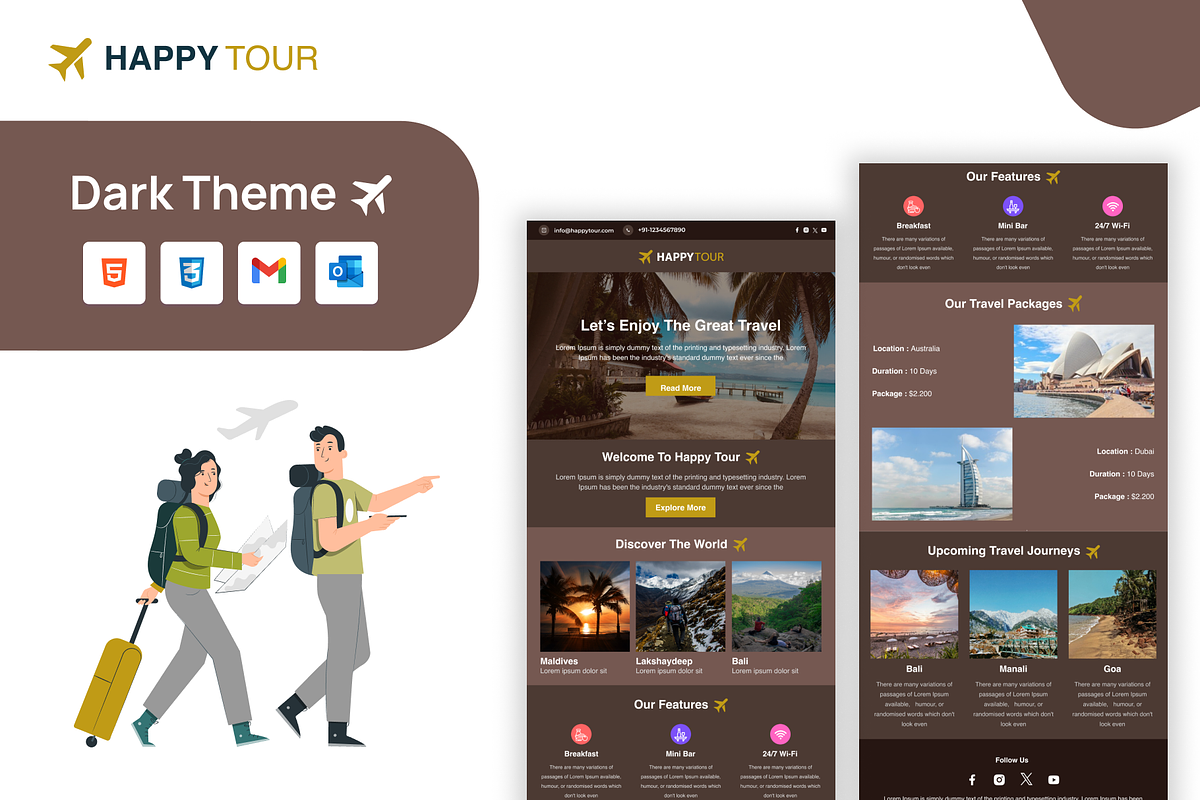 Happy Tour | Figma Design, an Email Template by Lucid_Solutions (Photo 6 of 7)
