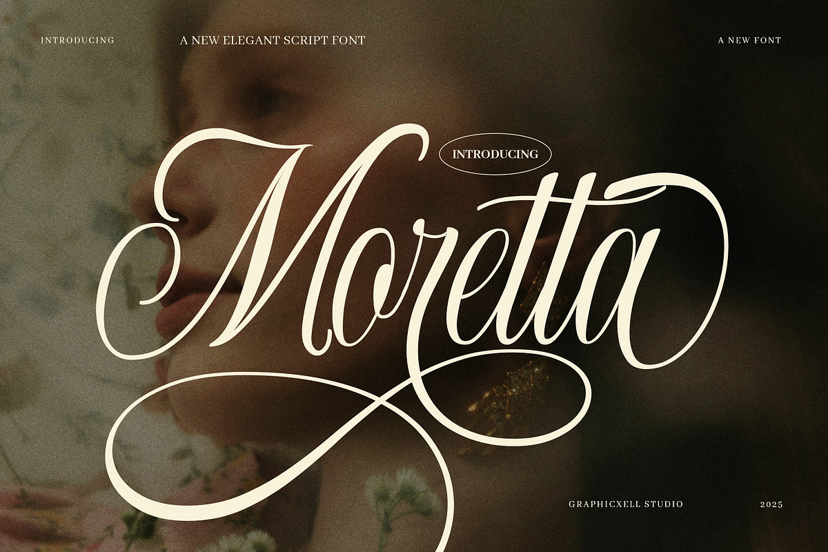 Moretta Elegant Script Font, a Script Font by Graphicxell (Photo 1 of 8)