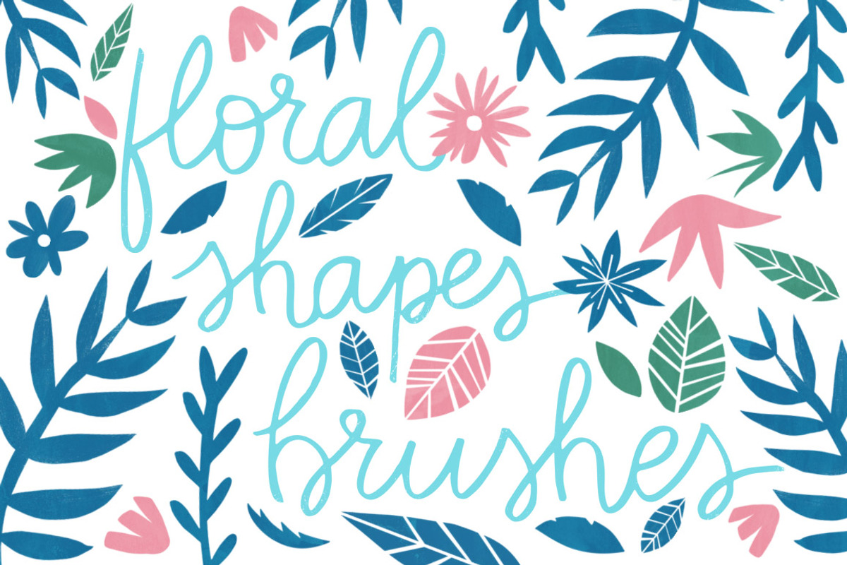 Floral shapes brushes, a Texture Graphic by Natalia Gonzalez (Photo 1 of 6)