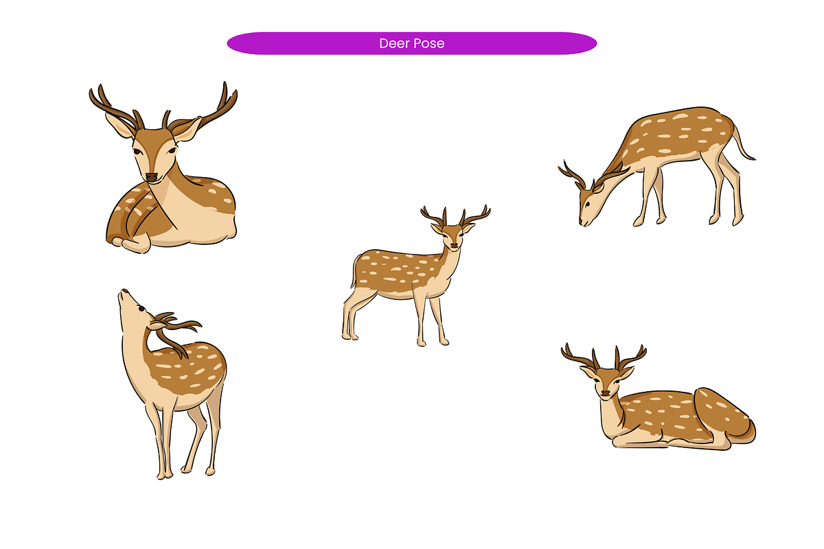 Deer Pose, an Animal Illustration by Creathub Studio (Photo 3 of 3)