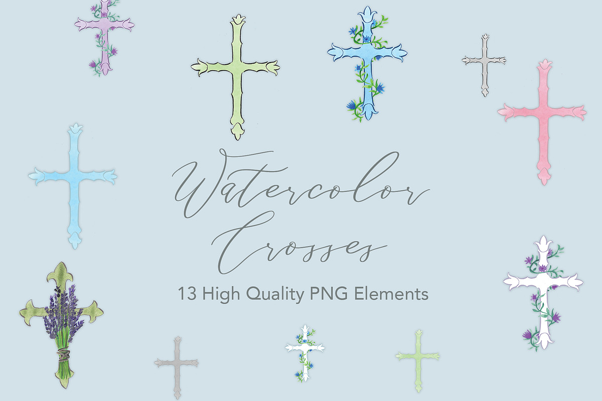 Watercolor Crosses, a Decorative Illustration by Bbooth88 (Photo 1 of 7)