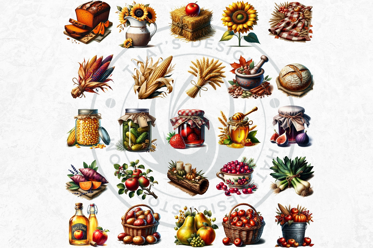 Rustic Harvest Fall clipart set, a Seasonal Illustration by ThatsDesignArt (Photo 4 of 10)
