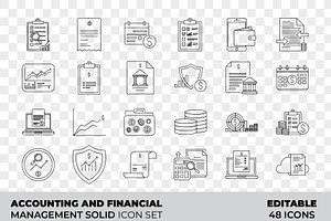 Financial Management Outline icon, an Outline Icon by Unique Design Team