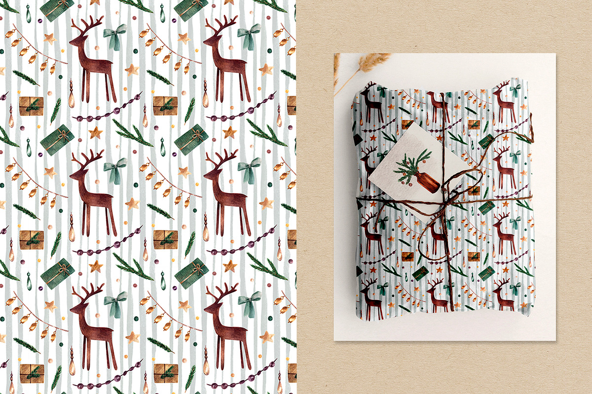 Watercolor Clipart Christmas Decor, a Decorative Illustration by a_ptichkina (Photo 4 of 4)