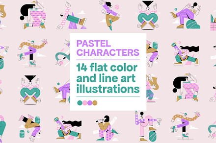 Playful Pastel Vector Characters, a Person Illustration by Léo Alexandre