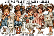 Vintage Valentine Fairy Clipart, an Illustration by OK Design (Thumbnail 1 of 6)