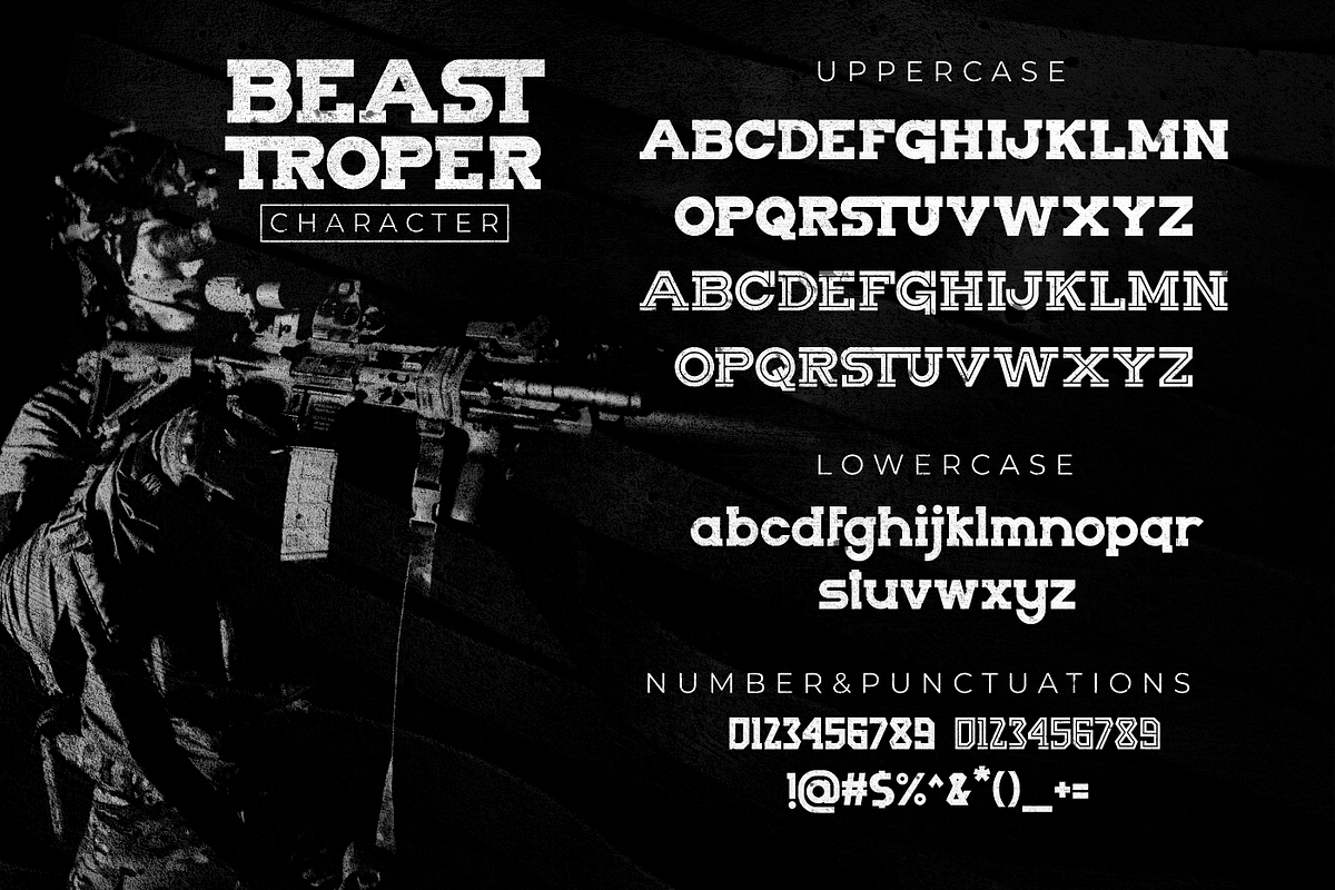 Beast Troper Military Serif, a Serif Font by Glyphstyle (Photo 7 of 8)