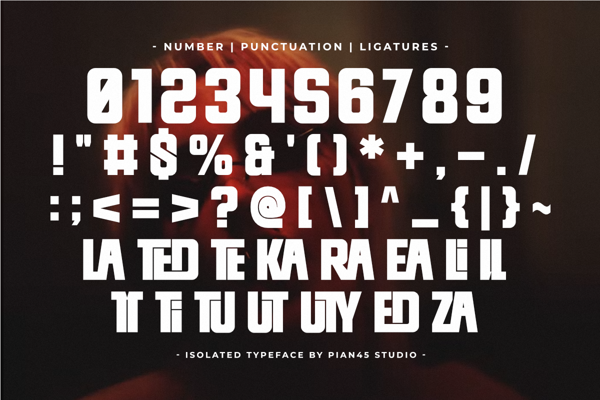 Isolated - Modern Condensed Font, a Sans Serif Font by Pian45 Studio (Photo 7 of 8)