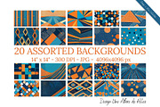 ORANGE & BLUE 20 BACKGROUND, a Decorative Illustration by Une Affaire de Filles (Thumbnail 1 of 6)