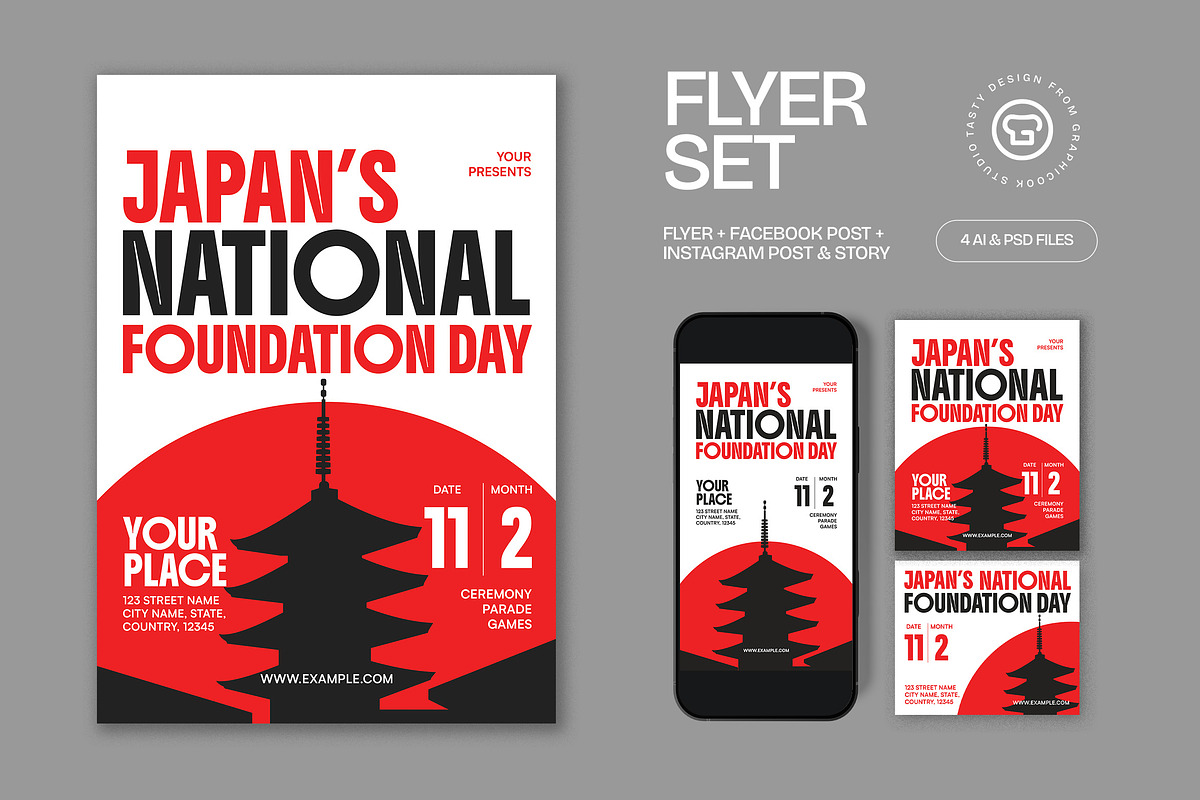 Japan National Foundation Day Flyer