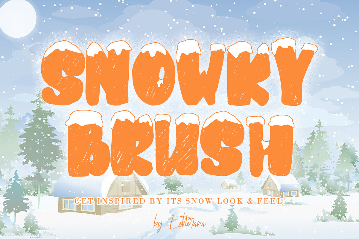 Snowky Brush, a Font by Letterara (Photo 1 of 8)