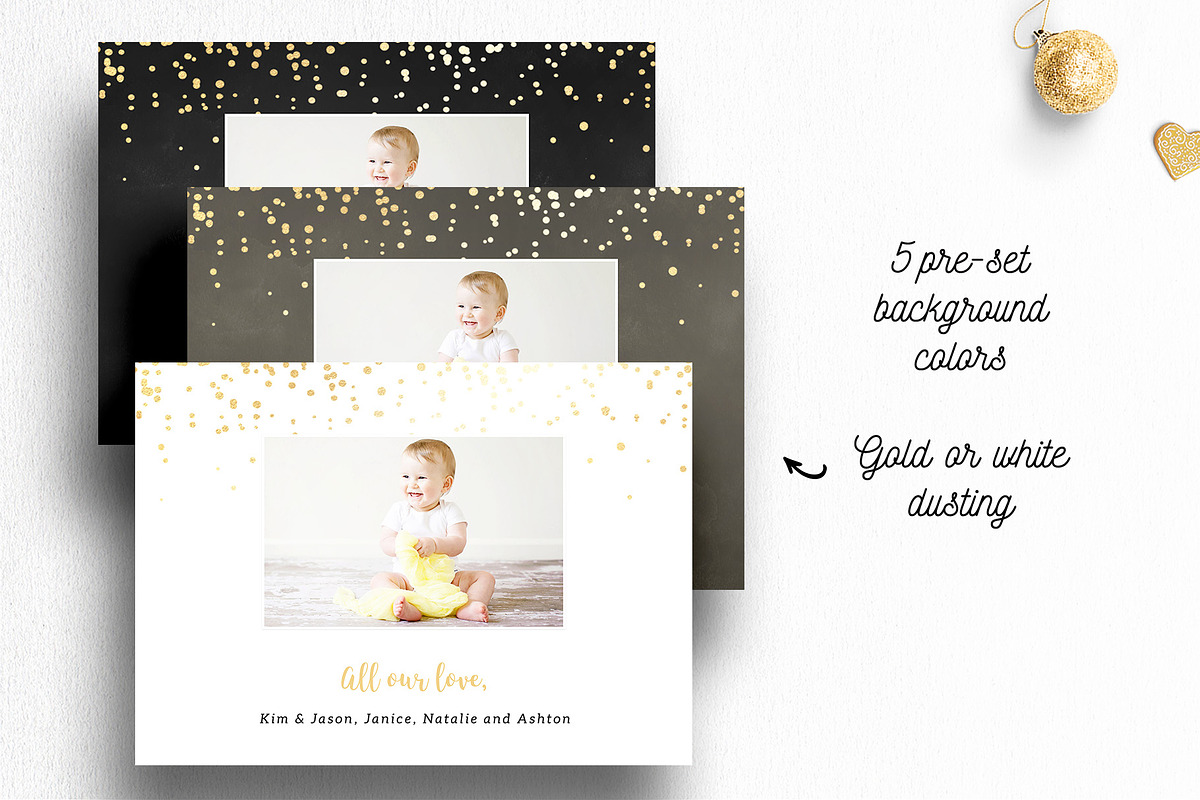 Christmas Card Photoshop Template, a Card Template by Nifty Template Studio (Photo 3 of 12)