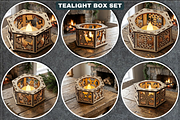 Christmas Tea Light Holder Bundle, a Graphic by AtacanDigital (Thumbnail 1 of 7)