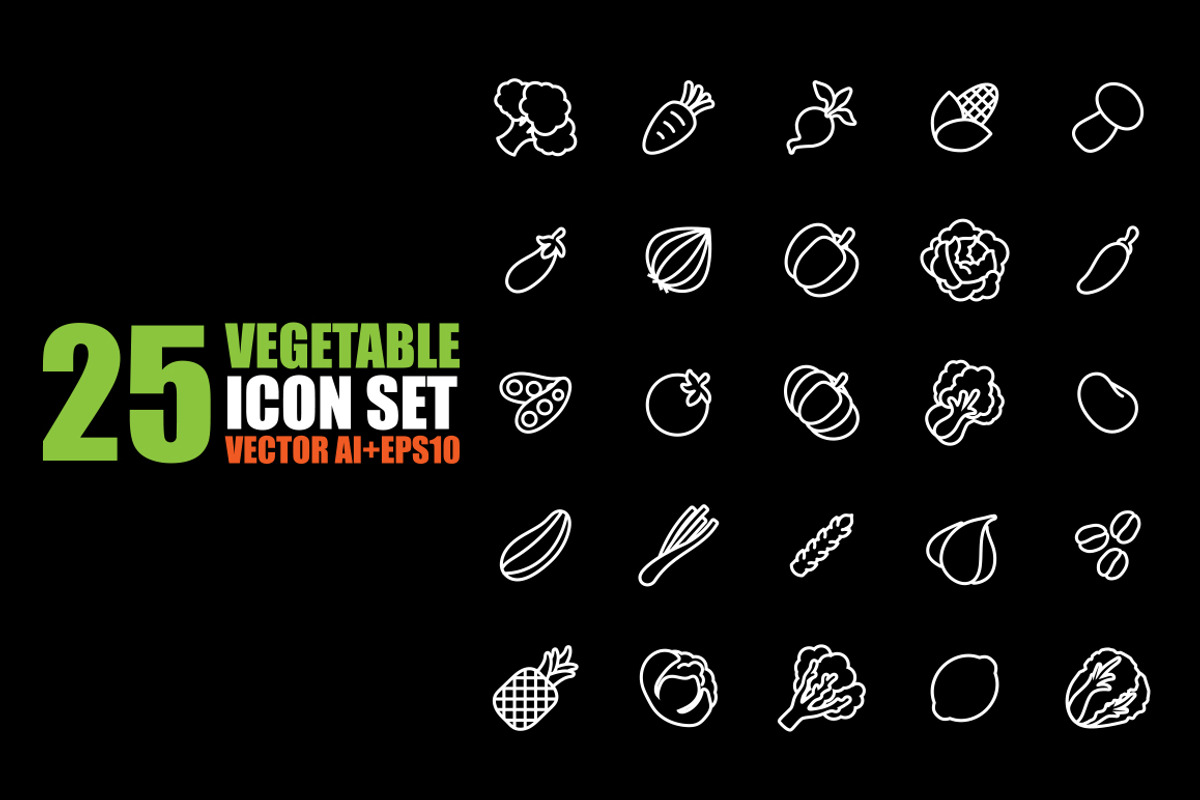vegetables vector set, an Icon by iconerstock