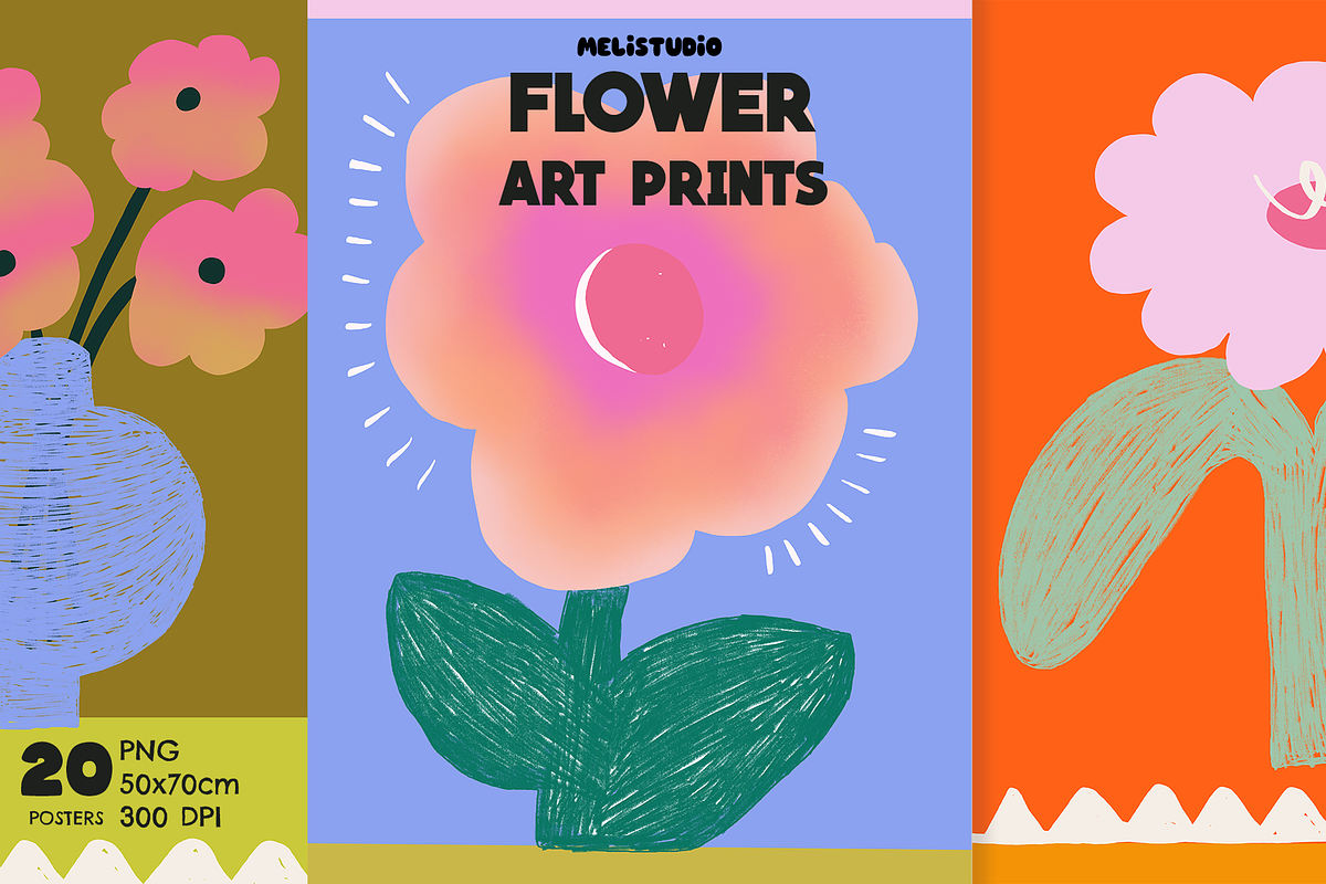 Flower Art Print Posters, a Seasonal Illustration by melistudio (Photo 1 of 5)