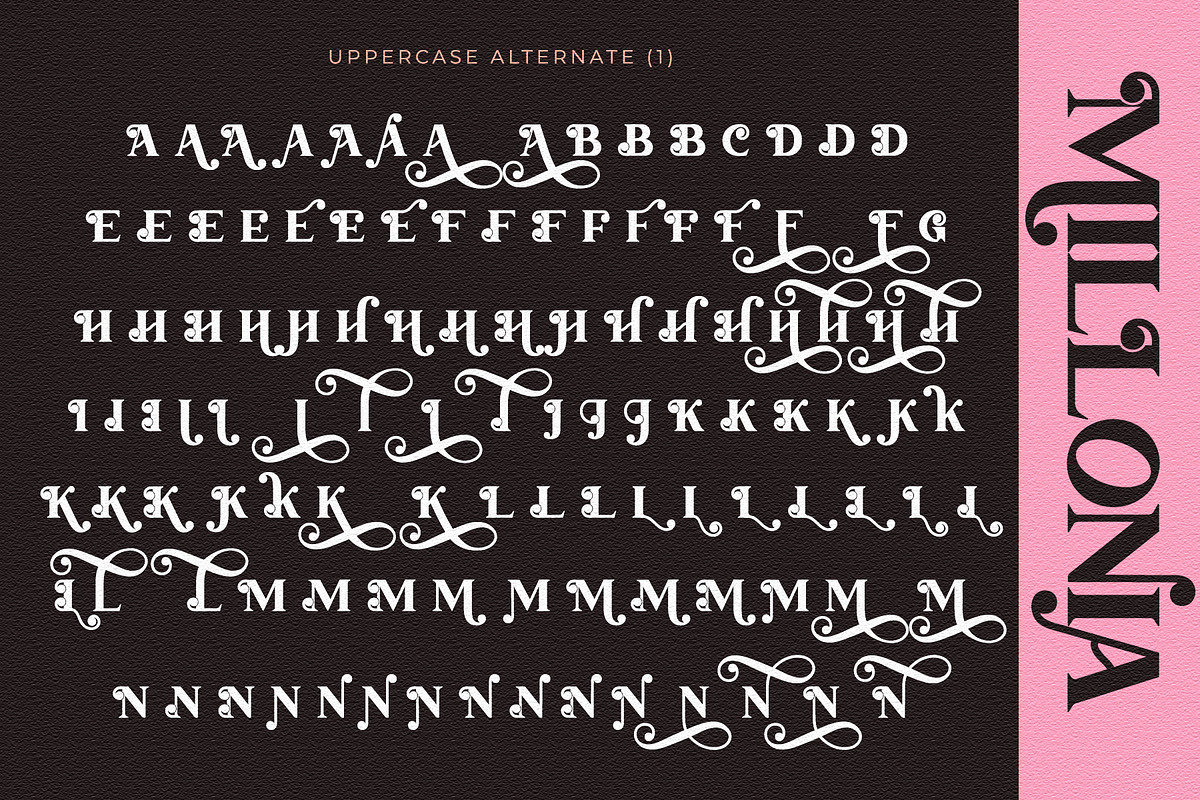 Millonia - Display Serif with Swirl, a Serif Font by Airotype (Photo 14 of 17)