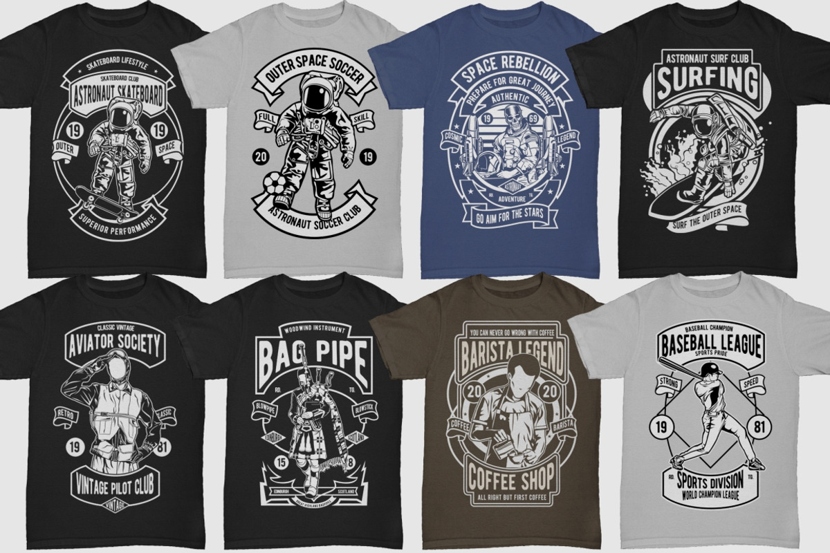 250 Retro Tshirt Designs Bundle #4, an Illustration by roach_graphic (Photo 4 of 34)