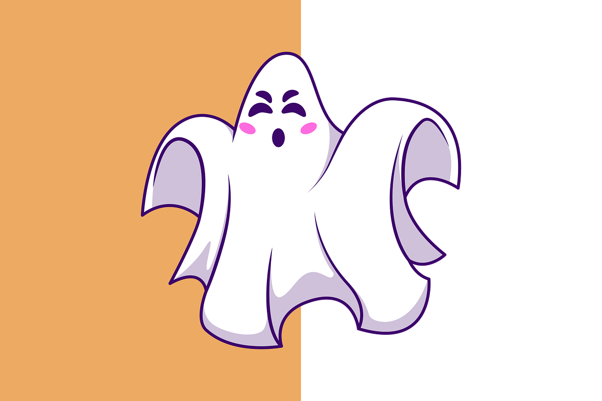 Cute Spooky Ghost Cartoon Vector, an Object Illustration by Artstorystudio (Photo 2 of 3)