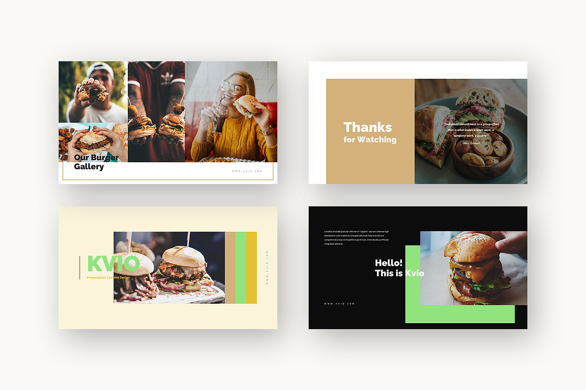 Kvio : Burger Brand Google Slides, a Presentation Template by Punkl Camp (Photo 9 of 15)