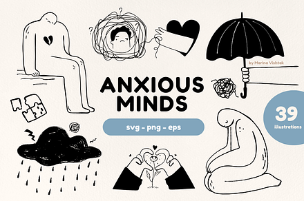 Mental Health Abstract Line Clipart