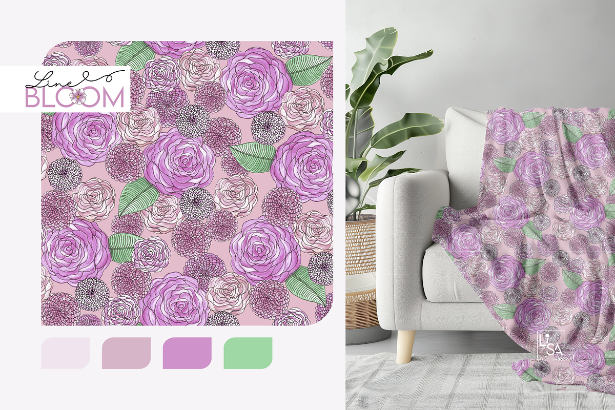 LINE BLOOM | Pattern Collection, a Pattern Graphic by LiSA Creative Mood (Photo 7 of 10)