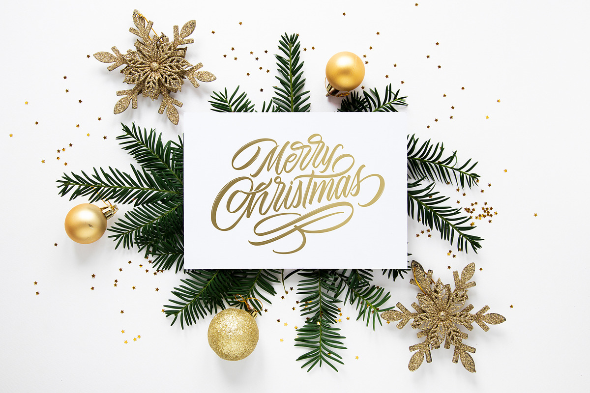 Merry Christmas  vector text, a Poster Template by Anna's Lettering (Photo 2 of 3)
