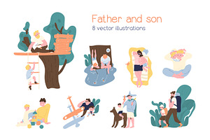 Father and son set, a Person Illustration by Good Studio