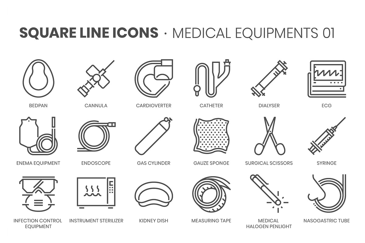 Square line icons, an Outline Icon by Howcolour (Photo 64 of 85)