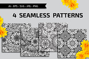 Sunflower Seamless Patterns, a Pattern Graphic by Elinorka (Thumbnail 8 of 9)