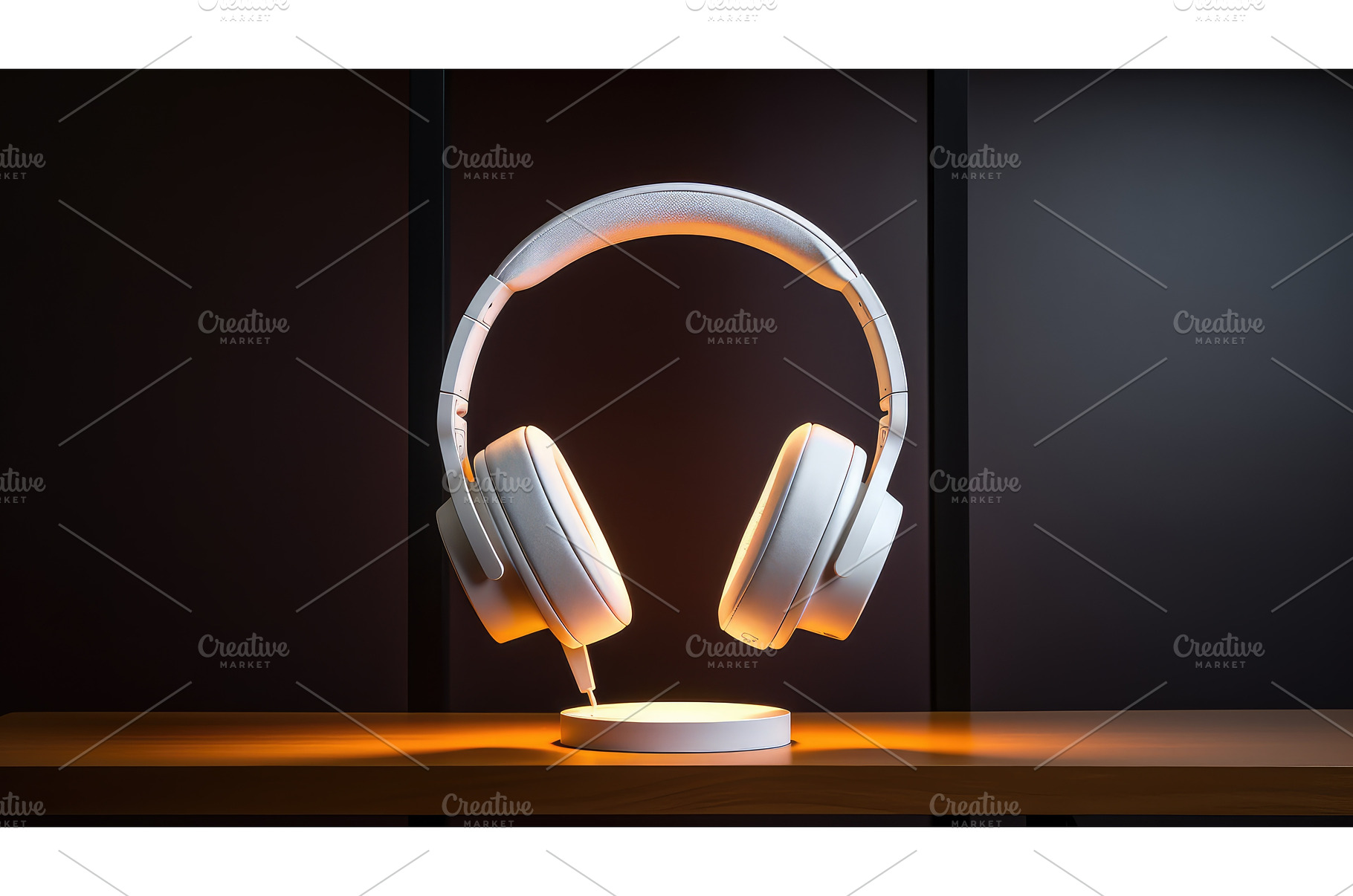 elegant white headset ai generated, a Technology Photo by pikepicture