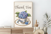 Vintage Spring Teacup Clipart Bundle, an Illustration by RobertsArt (Thumbnail 5 of 5)