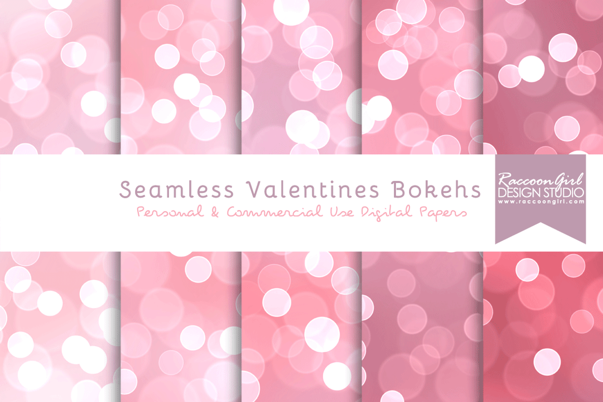 Seamless Valentines Bokehs preview 2