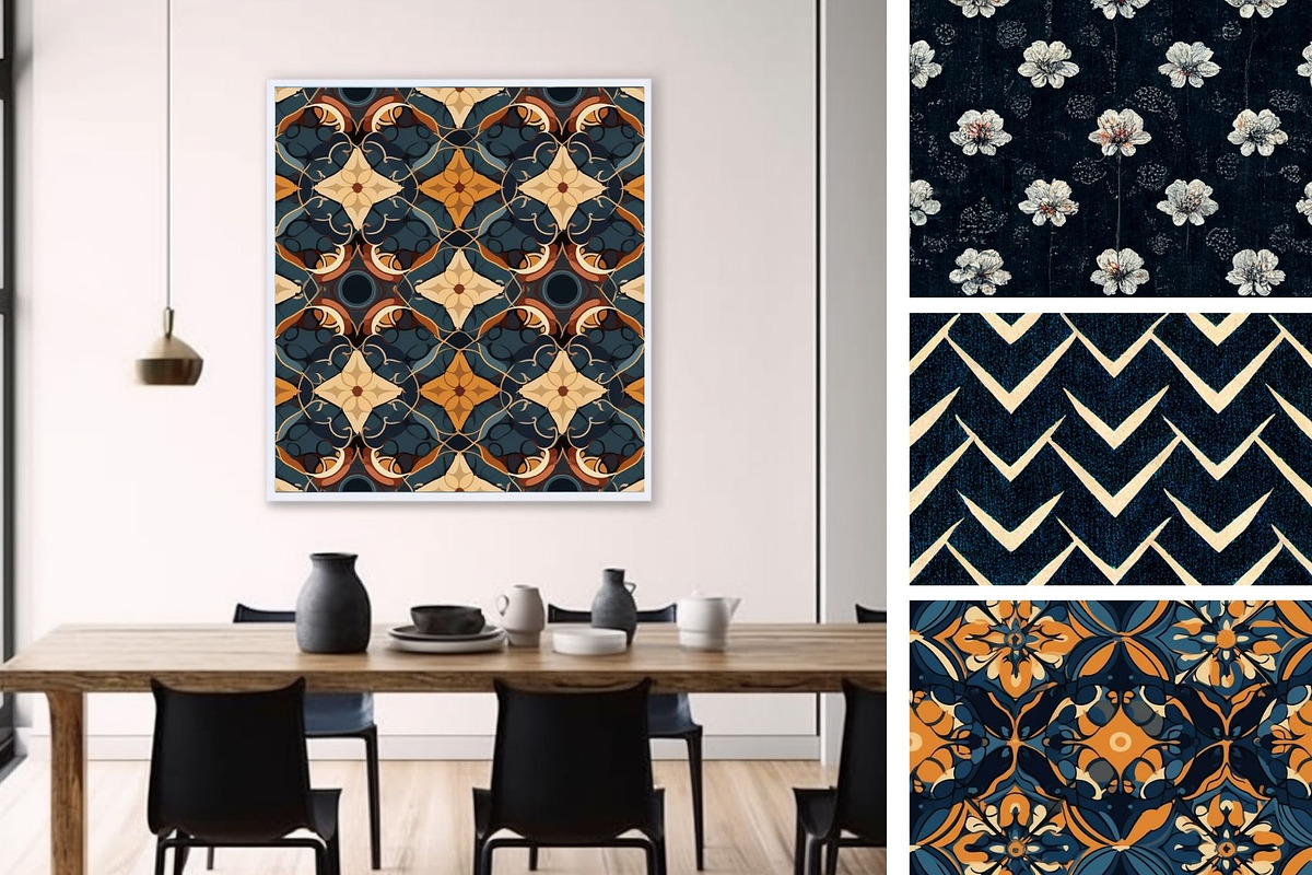 37 seamless blue modern pattern, a Pattern Graphic by ARTOZEN DIGITAL (Photo 10 of 15)