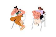 Happy people sitting on chairs set, a Person Illustration by PaperTrident (Thumbnail 5 of 8)