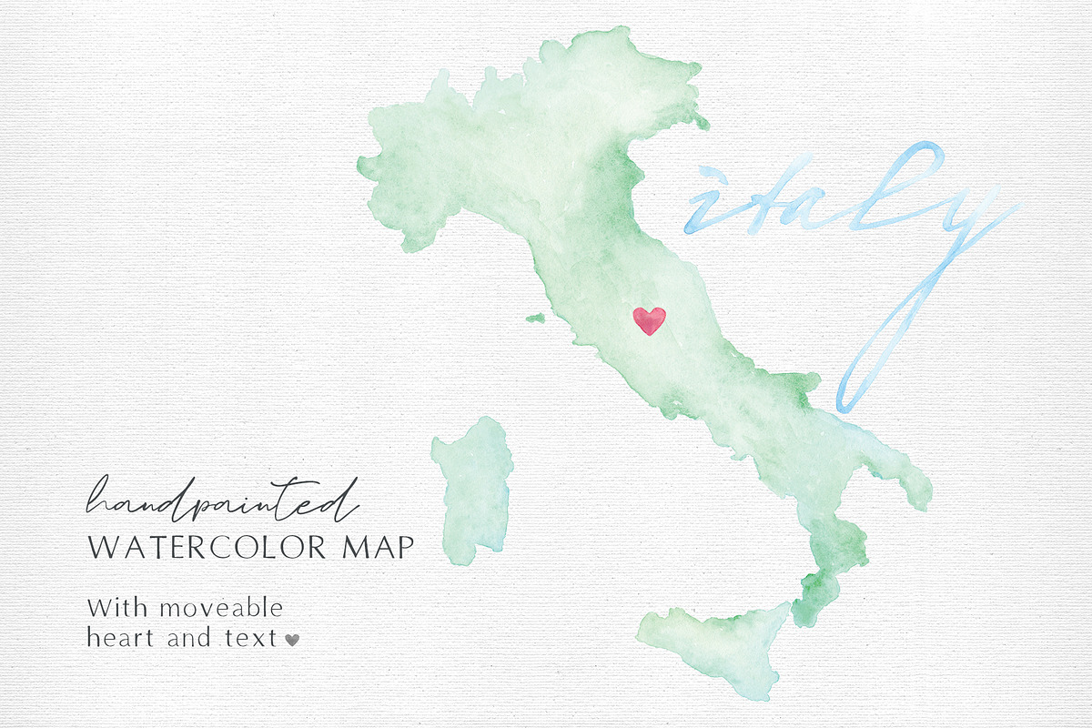 Watercolor Map of Italy, a Graphic by Beloved Paper (Photo 1 of 6)