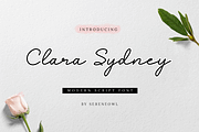 Monoline Script Font - Clara Sydney, a Script Font by sereneowl (Thumbnail 1 of 5)