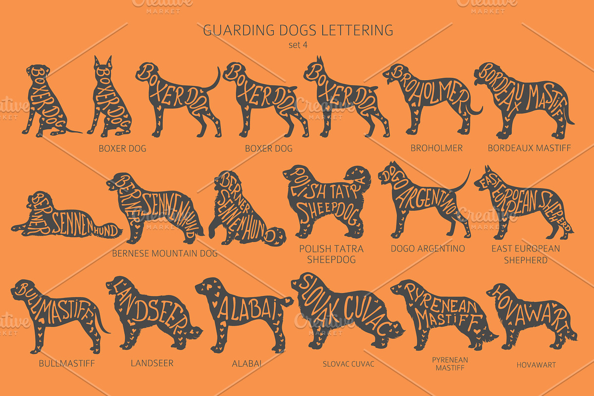 Guardian Dogs Silhouettes, an Animal Illustration by pet design shop (Photo 9 of 17)