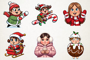 Cute Holiday Girls Funny Christmas, an Illustration by RobertsArt (Thumbnail 6 of 7)