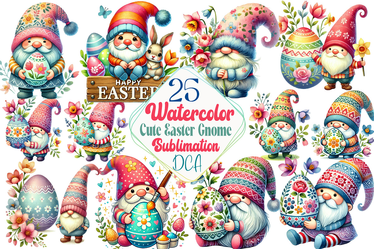 Cute Easter Gnome Sublimation, an Illustration by DreamCafeArt (Photo 1 of 4)