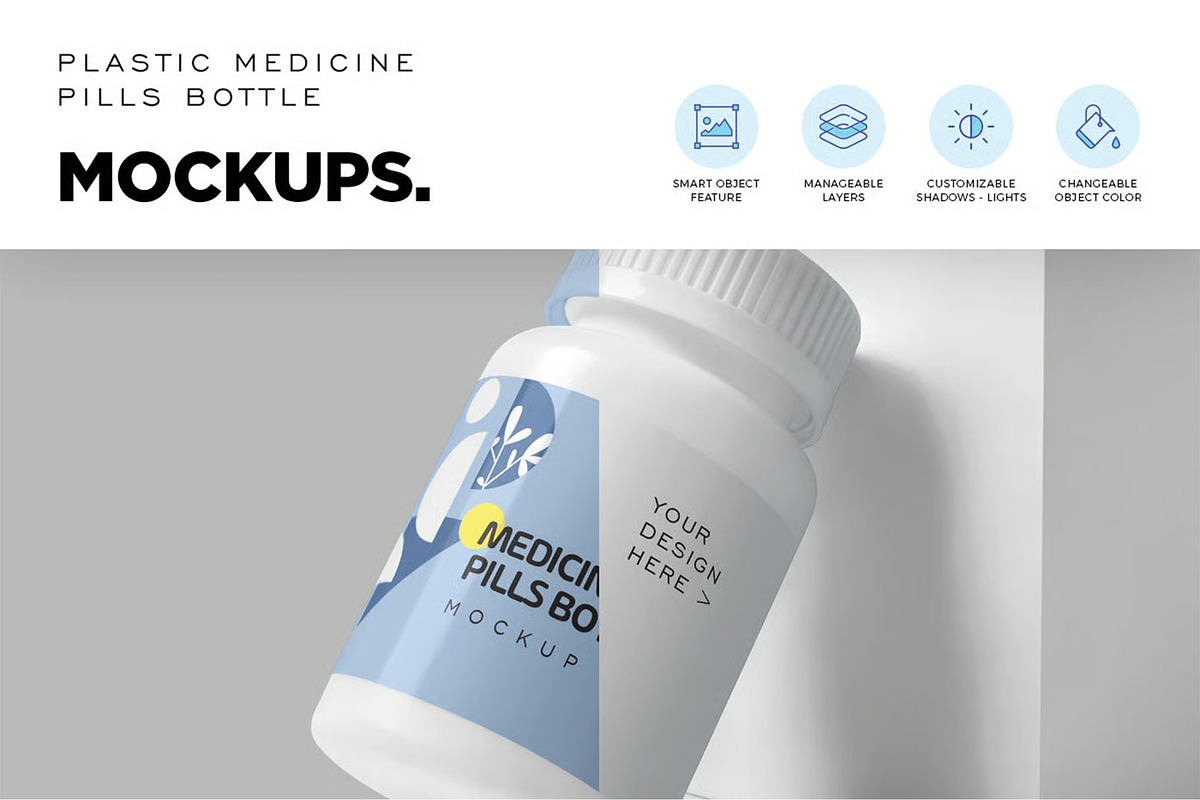 Medicine Bottle Mockup, a Product Mockup by megostudi0 (Photo 2 of 6)
