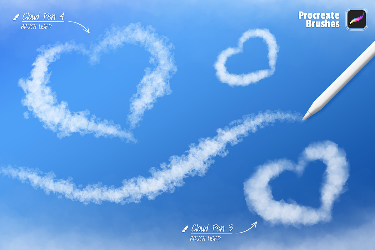 Clouds Procreate Brushes, a Brush Add-On by Andrew Skoch Design (Photo 4 of 10)