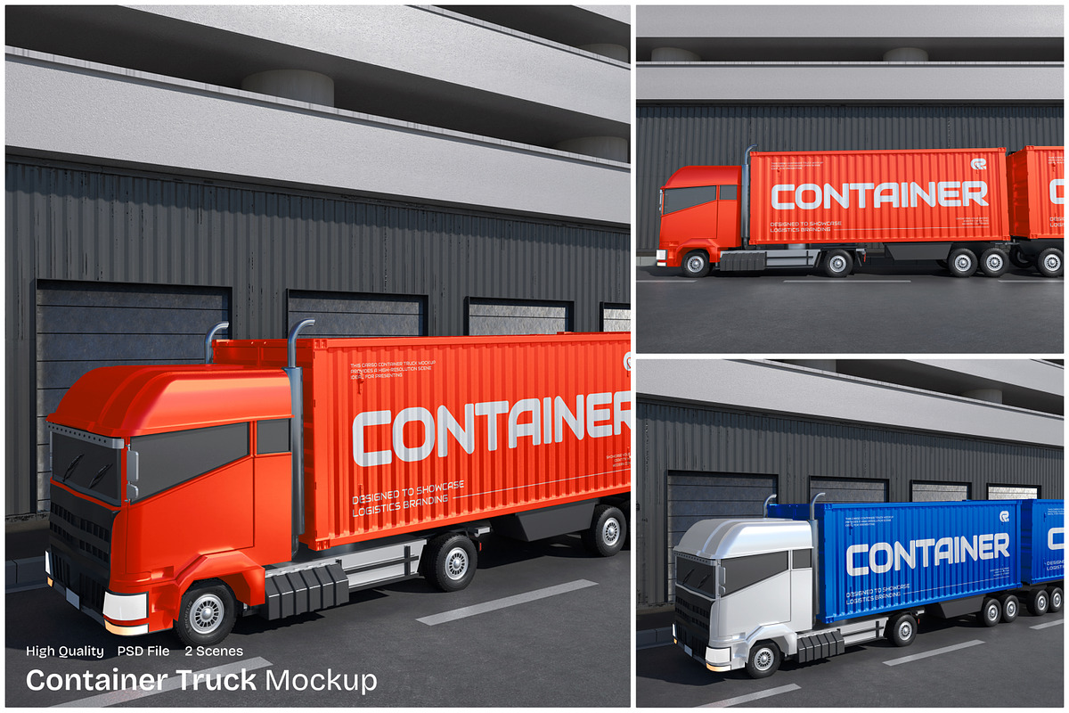 Container Truck Mockup, a Cups & Container Mockup by Unerispace (Photo 1 of 5)