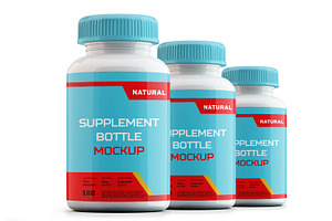 Supplement Bottle Mockup