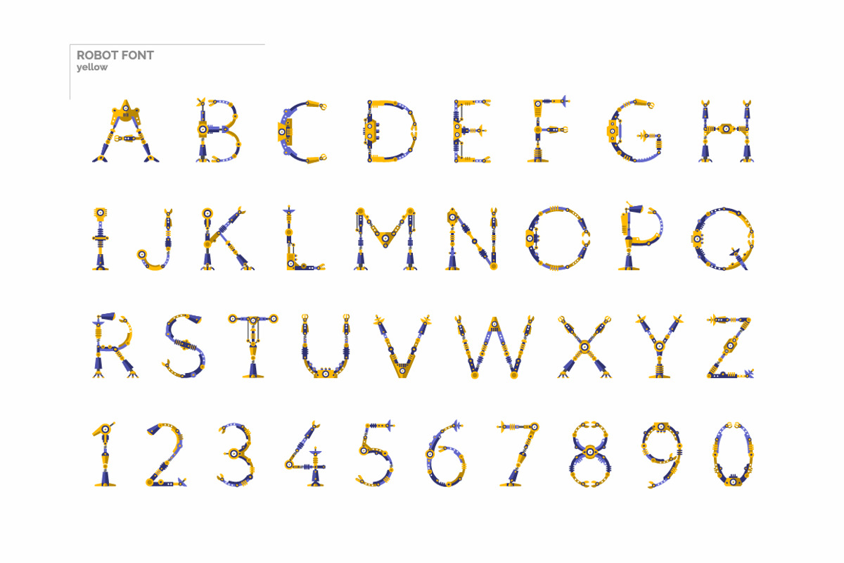Robot font + Bonus Robots knights preview 2