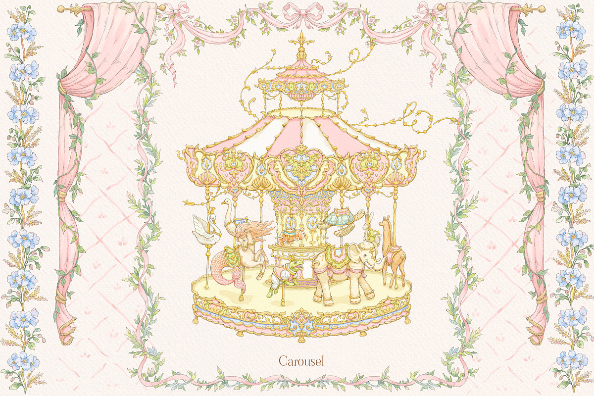 Lullaby Carousel 50+ png clipart, a Decorative Illustration by Ekaproeka (Photo 8 of 10)