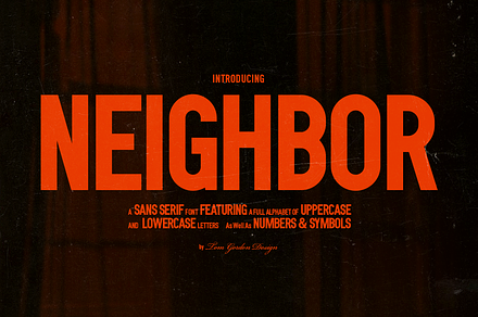 Neighbor Condensed Sans Serif Font, a Font by Tom Gordon Design